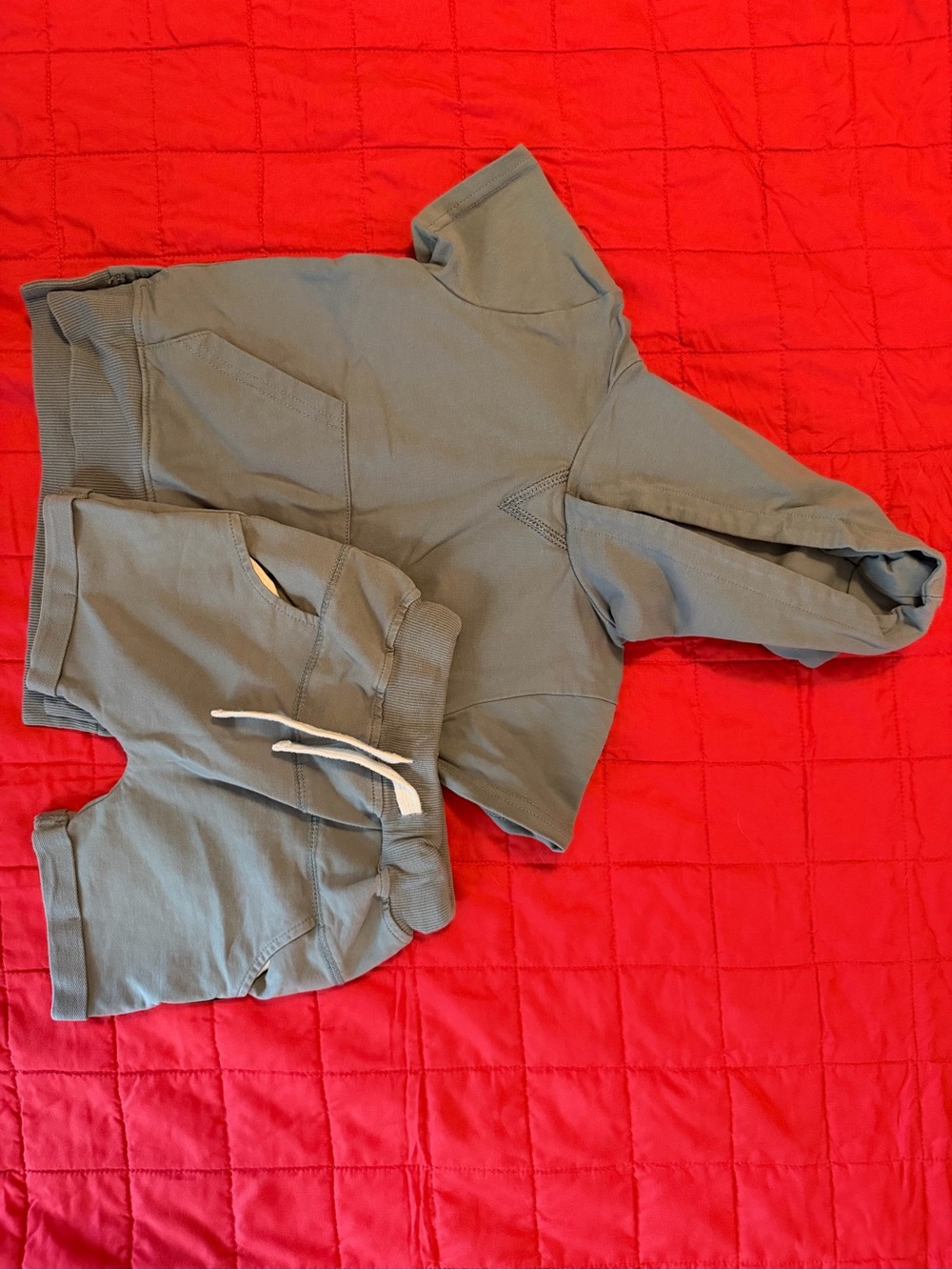 Little Bipsy Blue Crewneck Hoodie & Shorts Set